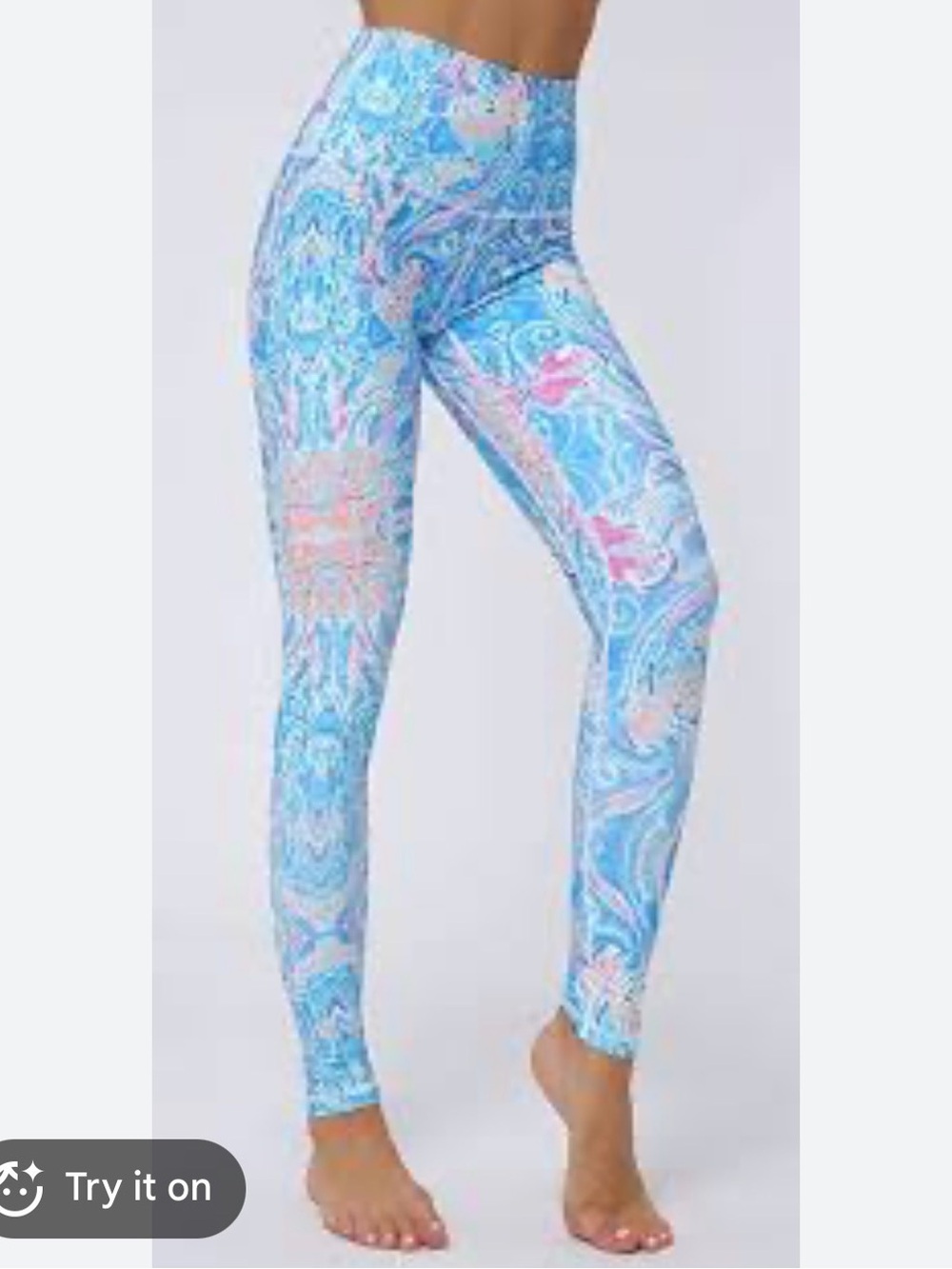 Women’s Blue Paisley Yoga Leggings